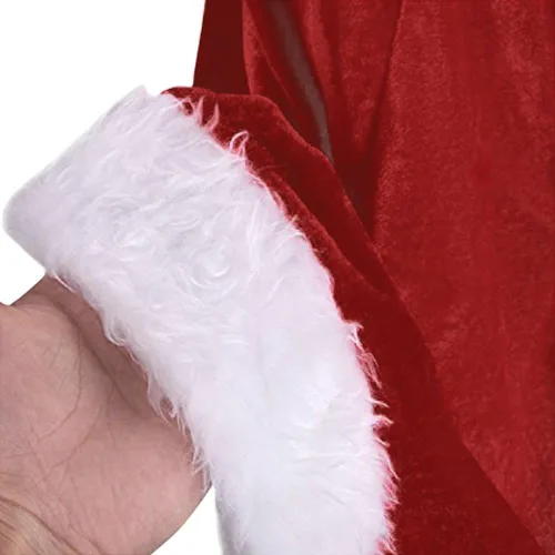 Vista 4 de Zuozee Disfraz de señora Papá Noel, disfraz de Navidad de Santa Claus, bata de terciopelo con capucha para mujer