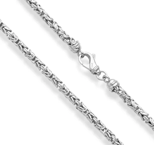 Vista 2 de Miabella Collar de cadena de eslabones bizantinos redondos de plata de ley 925 italiana de 0177in para mujeres y hombres hecho a mano en Italia