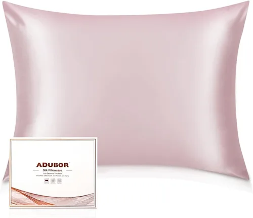 Vista 44 de Adubor Funda de almohada 100% de seda, fundas de almohada de seda de morera, 22 fibras de grado Momme 6A, funda de almohada de seda para la salud
