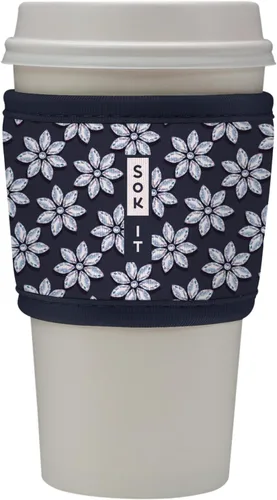 Vista 90 de Sok It HotSok Coffee & Tea - Funda de neopreno con aislamiento reutilizable (floral abstracto)