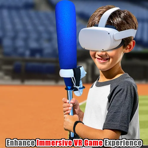 Vista 2 de VR Baseball Bat Attachment for Meta Quest 2 - Baseball Handle Accessory Compatible with Ouclus Quest 21Rift S for WIN Reality and Totally Baseball