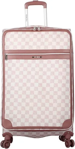Vista 28 de Steve Madden Equipaje de diseñador, Chalet Gris Claro, Juego de maleta giratoria ligera expandible de 3 piezas - Juego de viaje