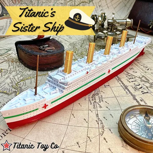 Vista 2 de TitanicToyCo HMHS Britannic Modelo de barco 1 pie de largo totalmente montado, modelo de barcos, juguetes británicos para niños, modelo de crucero