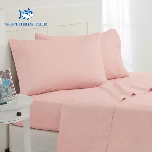 Vista 5 de Southern Tide Juego de sábanas de sarga de algodón, 100% algodón, 300 hilos, sábanas suaves y duraderas para un lujo acogedor, diario - Resistente a
