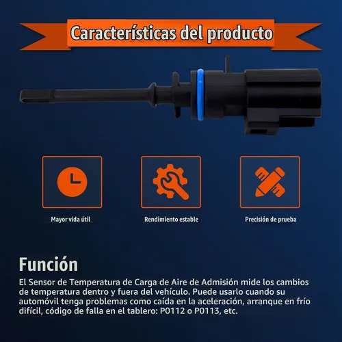 Vista 4 de HiSport 5149279AC Sensor IAT de temperatura de admisión de carga de aire compatible con Chrysler 300 Dodge Challenger Dart Durango Fiat 500X Jeep