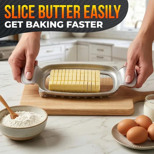 Vista 9 de 2-in-1 Butter Slicer & Butter Cutter, Stainless Steel Wires, 0.25" Slices