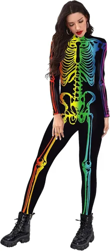 Vista 7 de KatchOn Body de esqueleto multicolor - Disfraz de Halloween para mujer