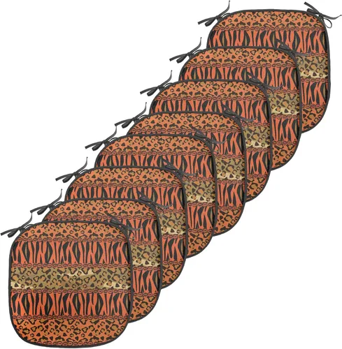 Vista 100 de Ambesonne Flamingo - Cojín de asiento para silla, diseño de fantasía exótica con elementos de vida silvestre hawaiana en colores pastel, acolchado