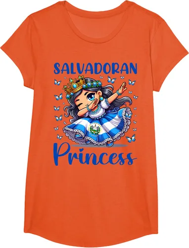 Vista 36 de Camiseta de princesa salvadoreña dabbing para niñas y niños
