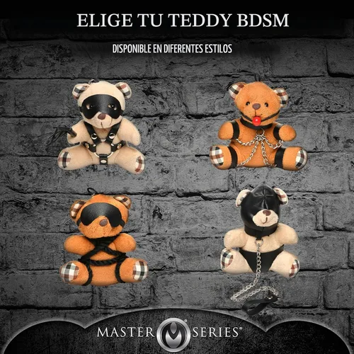 Vista 7 de Master Series Llavero de oso de peluche Beige