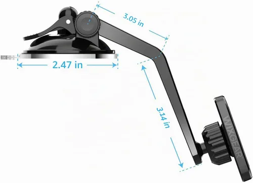 Vista 6 de WixGear Magantic Mount, soporte magnético curvado para tablero de instrumentos para teléfono celular y mini tabletas con tecnología rápida de cierre
