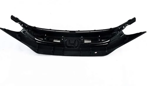 Vista 3 de PIT66 Rejilla delantera superior del parachoques en capó negro con cromo compatible con Honda Civic 10th Limousine 2016 2017 2018 parrilla para Civic