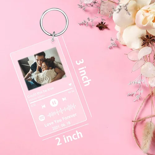 Vista 4 de Double Sided Custom Keychain With Picture Alloy Color Printing Personalized Photo Keychain Customizable Text Gifts