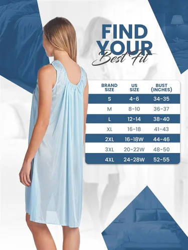 Vista 7 de Casual Nights Conjunto de bata y camisón de satén de 2 piezas para mujer Bordado Azul