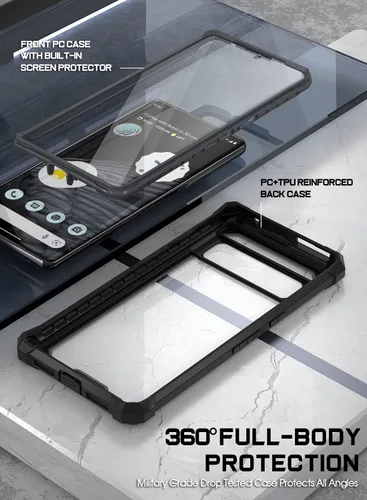 Vista 3 de Poetic Guardian - Funda compatible con Pixel 7 Pro 5G, protector de pantalla integrado que funciona con identificación de huellas dactilares