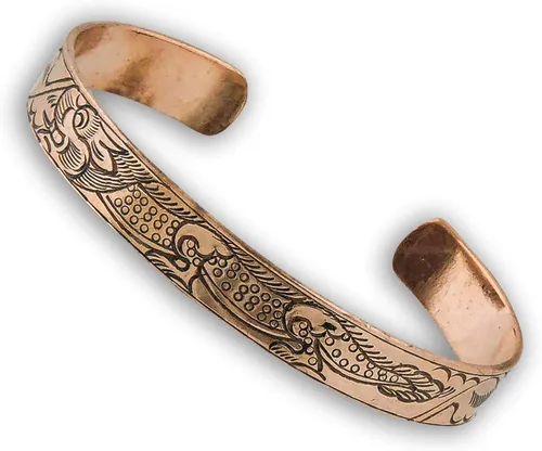 Vista 4 de Pulsera tibetana de cobre hecha a mano de Nepal
