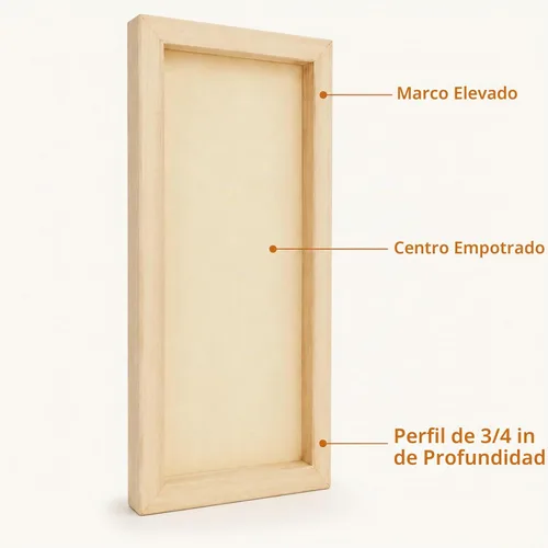 Vista 5 de APACALI Paquete de 8 tableros de lienzo de madera sin terminar para pintar, paneles rectangulares de madera acunados de aproximadamente 11.6 x 5.8