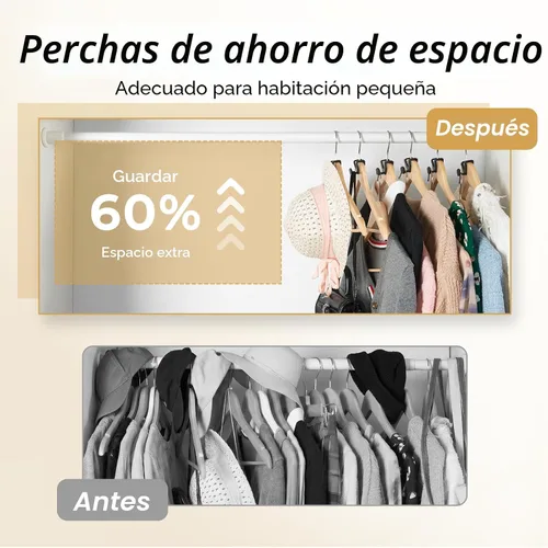 Vista 2 de HOUSE DAY Ganchos Colgadores que Ahorran Espacio Paquete de 20, Negro, Ganchos Conectores de Perchas para Ropa, Ganchos de Perchas Resistentes que
