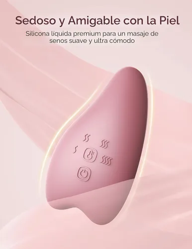 Vista 5 de Momcozy A1Pro - Masajeador de lactancia con calor, vibración profunda, rojo