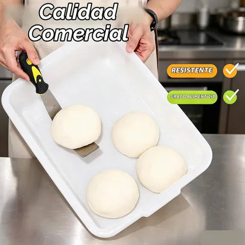 Vista 6 de Paquete de 3 cajas para probar masa de pizza, caja para probar masa de pan y contenedor de masa con tapa, libre de BPA Cajas de levantamiento