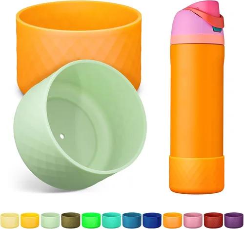 Vista 13 de 2 botas de silicona para botella de agua Owala de 24 onzas, 32 onzas, 40 onzas, funda protectora antideslizante para botellas de agua de acero