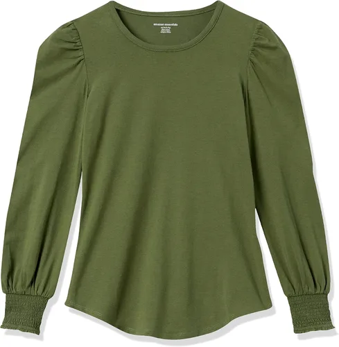 Vista 6 de Tienda Essentials - Camiseta de manga larga con cuello redondo y puños fruncidos para mujer