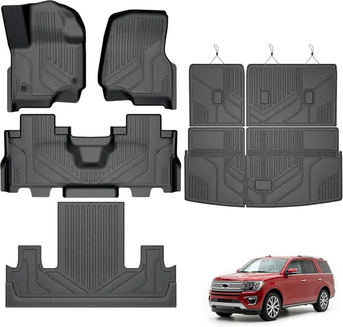 Vista 23 de KARPAL - Tapetes para 1a y 2a fila de asientos de auto, para todo tipo de clima, de ajuste personalizable, hechos de elastómero termoplástico