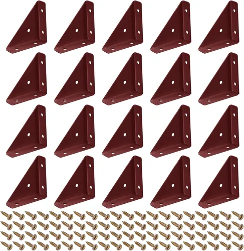 Vista 10 de uxcell 20 soportes de esquina angulares de 1.496 pulgadas x 1.496 pulgadas, soportes de acero laminado en frío con tornillos para borde de Negro
