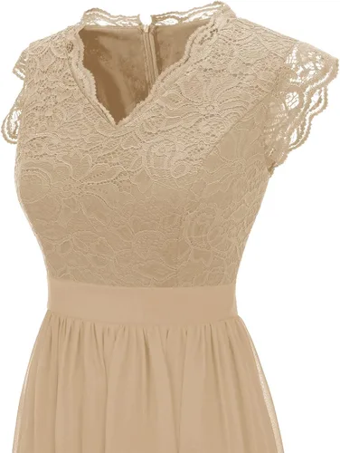 Vista 143 de Dressystar - Vestido de dama de honor, sin mangas, con cuello en V, para fiesta de boda