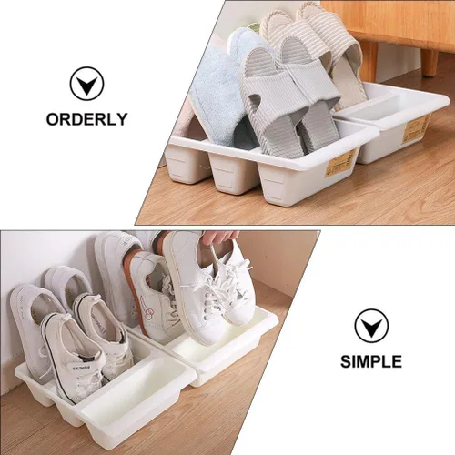 Vista 6 de Cabilock Bandeja de almacenamiento de zapatos, organizador de zapatos, zapatero para el hogar, ahorro de espacio, estante de almacenamiento