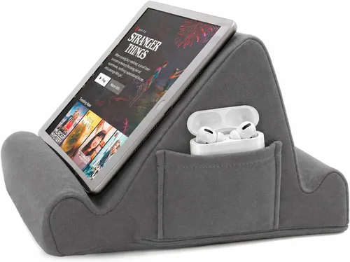 Vista 9 de Brookstone - Soporte para tableta de mesa de regazo con espuma viscoelástica, sostiene teléfonos, iPads, lectores de libros electrónicos, 2 ángulos