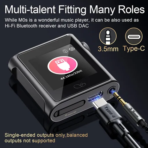 Vista 6 de SHANLING M0s Reproductor de MP3 Reproductores de música de alta fidelidad con sonido Bluetooth sin pérdidas Reproductor de audio digital portátil