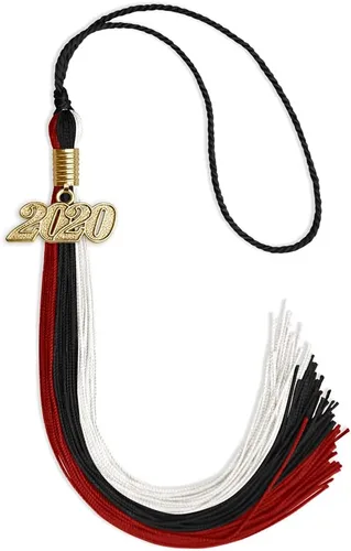 Vista 62 de Endea - Borla de graduación de triple color con gota de fecha dorada (negro/dorado/granate, 2020)