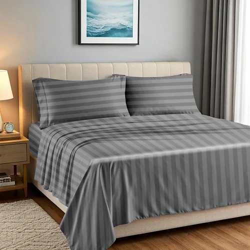 Vista 14 de Carressa Linen Juego de 2 fundas de almohada 100% de algodón egipcio de la serie 1500 de lujo tamaño estándar/Queen (beige), suaves como la seda