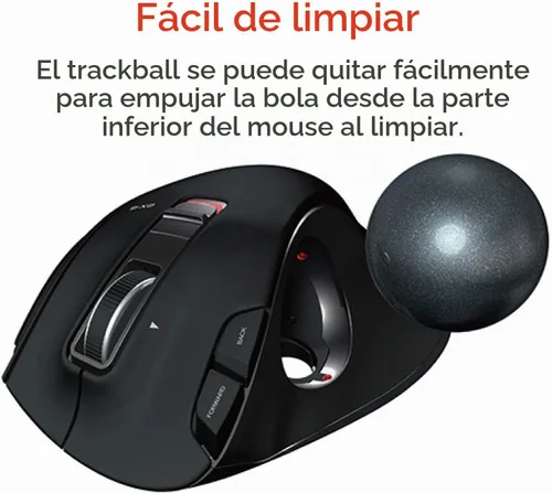 Vista 6 de ELECOM EX-G - Ratón de trackball con cable, ergonómico, control de pulgar, bola de rodillo de seguimiento suave, 6 botones programables, mouse