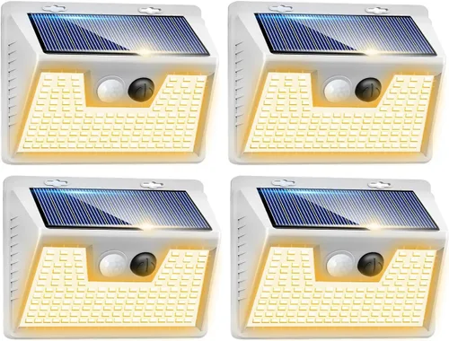 Vista 19 de Peasur Luces Solares para Exteriores con Sensor de Movimiento, 140 LED Luz Solar Alimentada por Energía Solar para Cerca Impermeable, 3 Modos