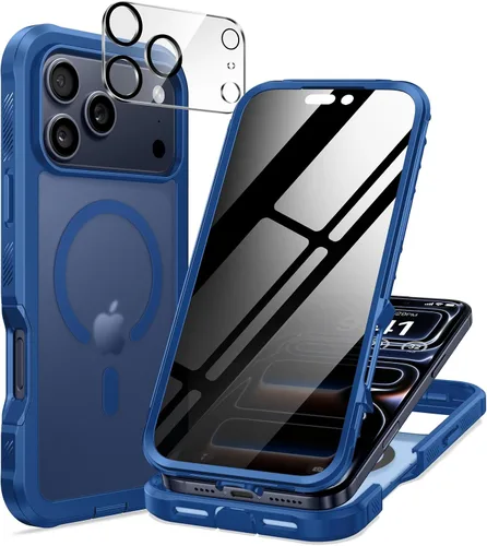 Vista 10 de seacosmo para iPhone Air Funda, Carcasa Completa con Protector de Privacidad de Vidrio Templado 9H Integrado y Protector de Lente de Cámara
