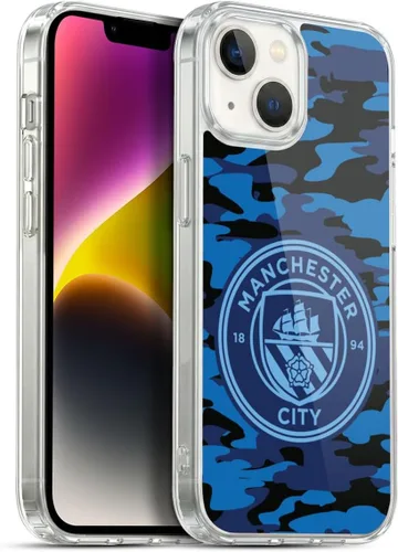 Vista 54 de Head Case Designs Funda de gel con licencia oficial del Manchester City Man City FC Blue Moon Badge Camou [protección de grado militar] compatible