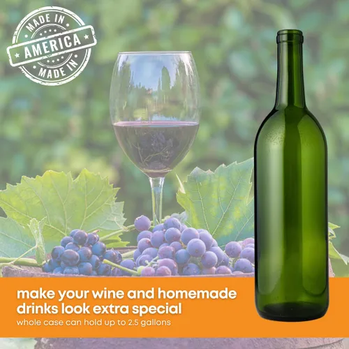 Vista 4 de FastRack - Botellas de vino verde de 25.4 fl oz (paquete de 36), botellas de licor de Burdeos W5 Botella vacía de 25.4 fl oz para bebidas 3