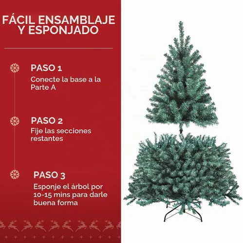Vista 5 de Best Choice Products Árbol de Navidad de abeto azul preiluminado, decoración artificial con bisagras completas, 100 luces incandescentes blancas