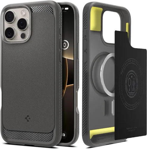 Vista 11 de Spigen - Rugged Armor MagFit - Funda diseñada para el iPhone 15 Pro (2023) [Protección de grado militar] Compatible con MagSafe - Negro mate