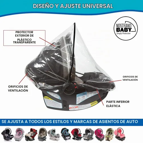 Vista 6 de Cubierta universal impermeable para asiento de coche para bebé, protege del polvo de nieve