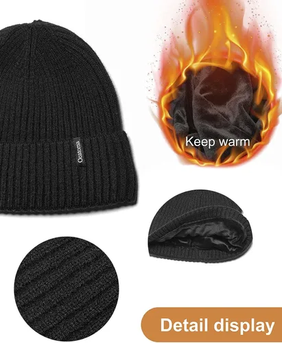 Vista 2 de Gorro de punto para hombre y mujer, cálido para invierno, gorro de esquí suave y cálido, unisex
