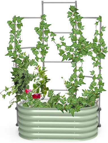 Vista 12 de Vego Garden Sistema modular de enrejado de pared, 8.0 pies de largo para camas de jardín de 2.0 x 8.0 pies (9 en 1), enrejado de jardín para plantas