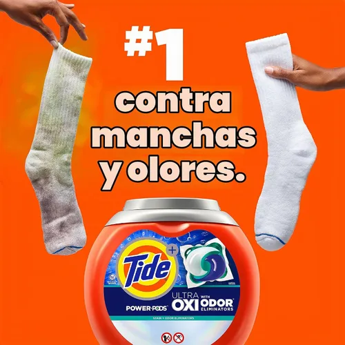 Vista 2 de Tide Ultra OXI Power PODS con eliminadores de olores, 48 unidades, para suciedad visible e invisible