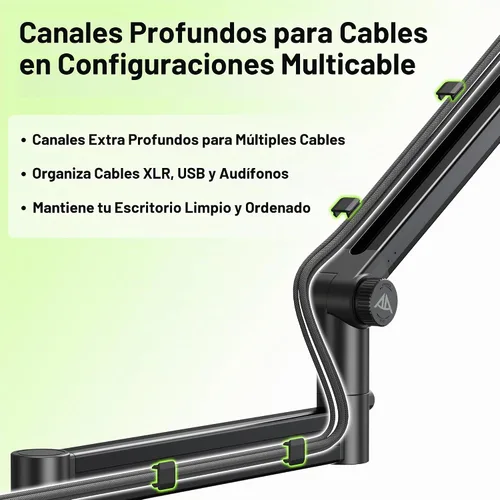 Vista 6 de AA AUDIO ACCESSORY Soporte de escritorio para brazo de micrófono (diseño para micrófono pesado) capacidad de carga de 6.6 libras, bloqueo