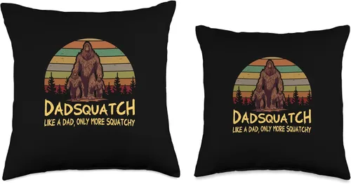 Vista 3 de Sasquatch Yeti Novelties for Him Men Squatch Like a Dad Only More Squatchy - Almohada divertida de pie grande, 16 x 16 pulgadas, multicolor