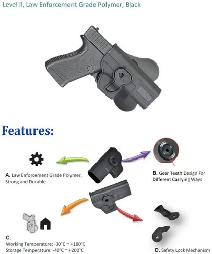 Vista 7 de Tactical Scorpion Gear Funda modular de nivel II para remo Smith & Wesson S&W M&P Compact 9 y 40