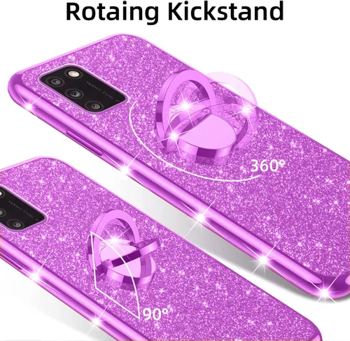 Vista 4 de nancheng Funda de teléfono para TCL A3X (A600DL), funda para Alcatel TCL A3X niñas y mujeres, bonita funda de silicona transparente con purpurina