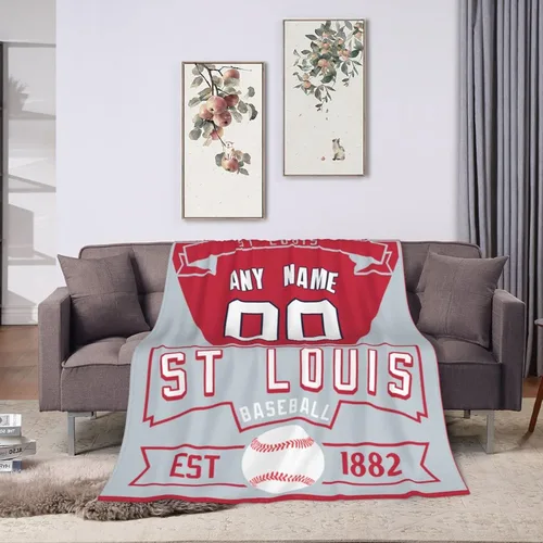 Vista 27 de Manta personalizada para cama, regalo para fanáticos del béisbol, manta de forro polar para invierno y verano, manta personalizada con nombre